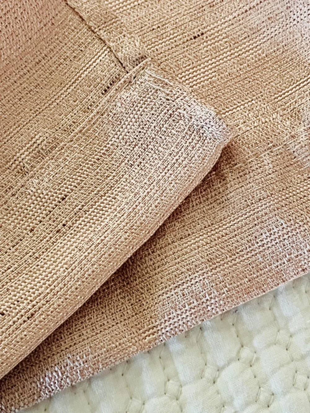 Blush Linen-Look Curtains 96”x 37” Dusty Rose Grommet Drapes Light Filtering